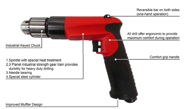 3/8 H.D. Air Reversible Drill(2000RPM)