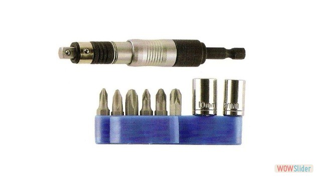 9 Pcs 1/4 inch Dr. Universal 2 In 1 SB Adapter with Sockets & Bit Set
